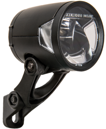 Koplamp Herrmans H-Black MR8 dynamo - aan uit functie -met houder - 180 lumen