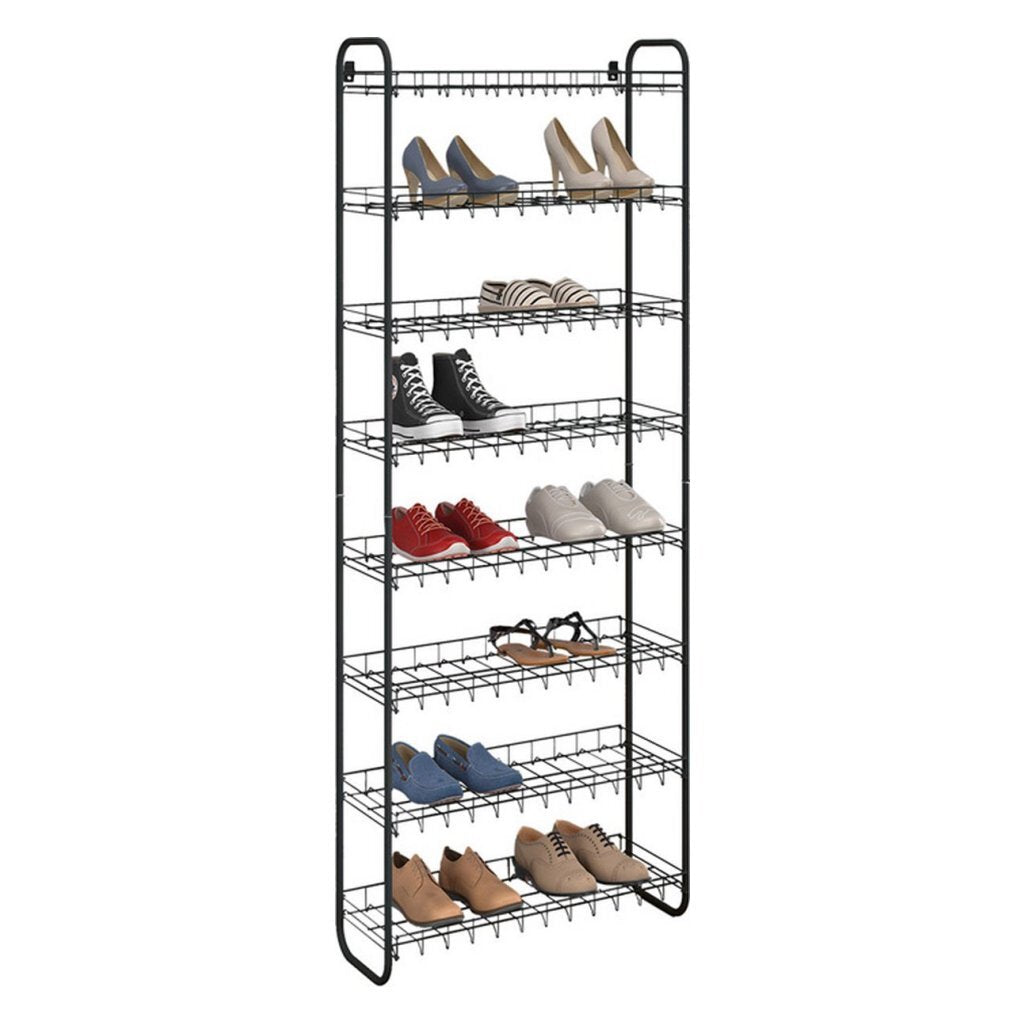 Metaltex schoen schoenenrek 8 etages 64x23x165 cm zwart