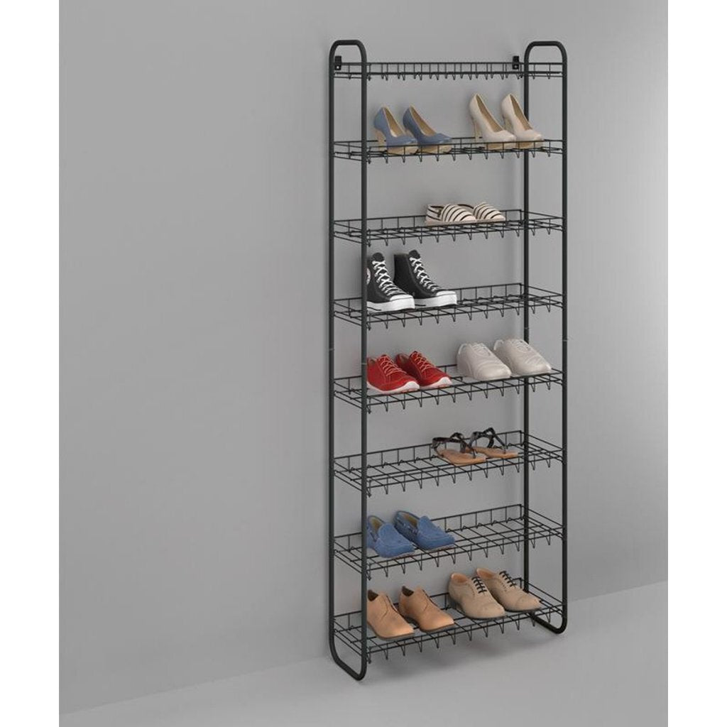 Metaltex schoen schoenenrek 8 etages 64x23x165 cm zwart