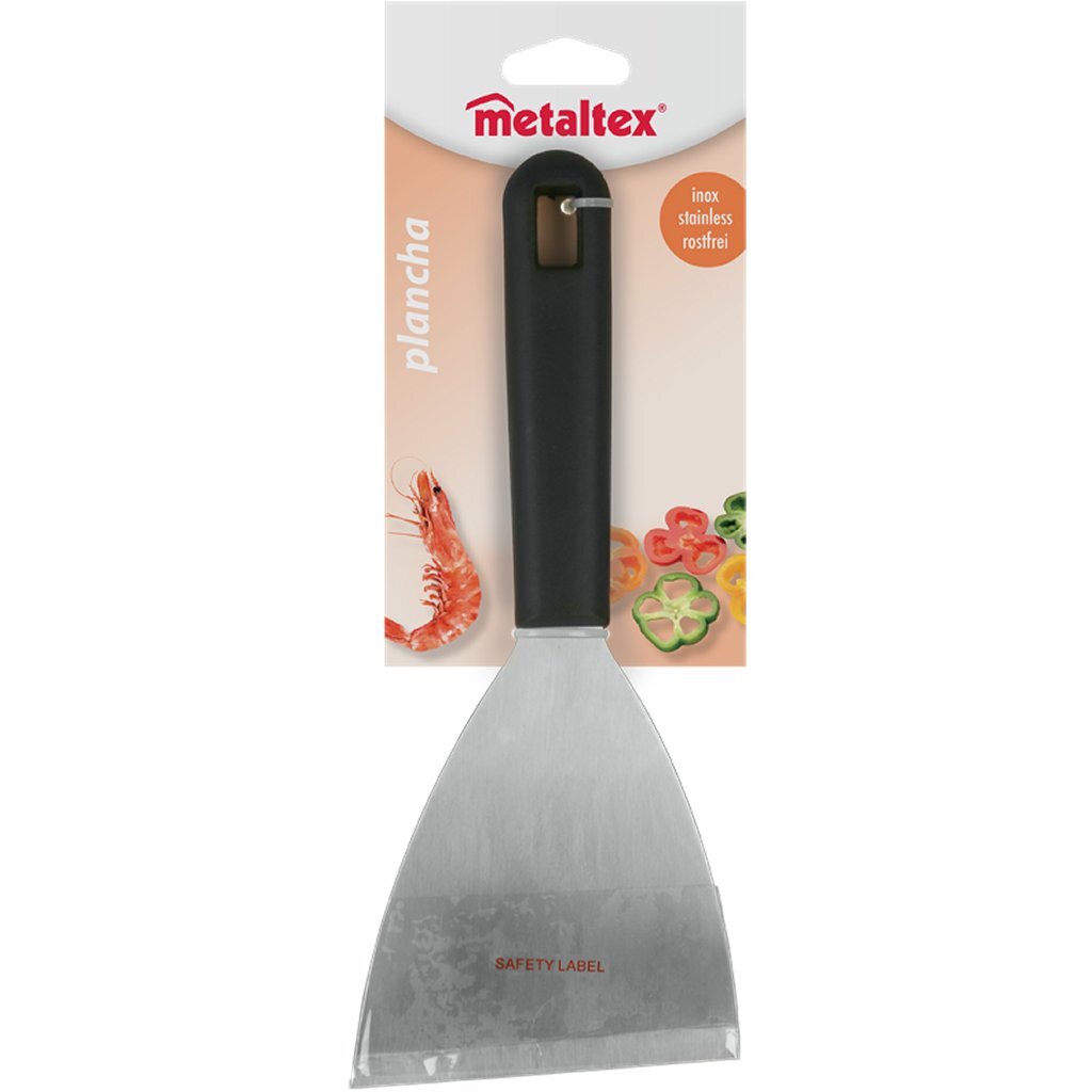 Metaltex plancha barbecue spatel 23,8x10 cm zwart RVS