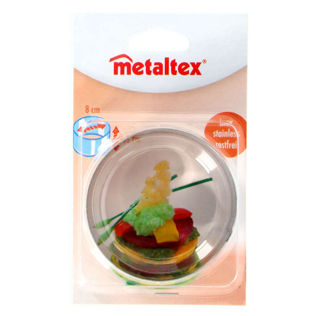 Metaltex bakring 8x4,5 cm roestvrij staal