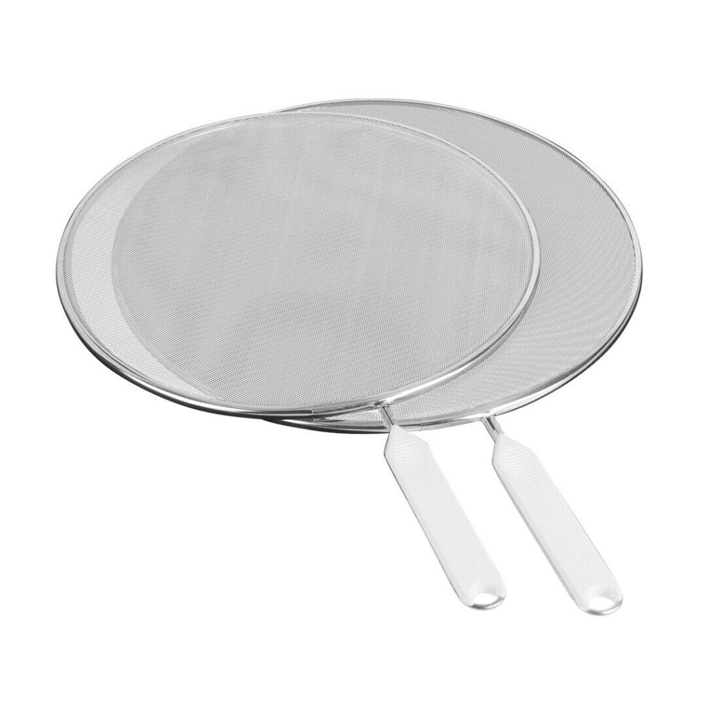 Metaltex antispatscherm 26 + 29 cm witte greep roestvrij staal