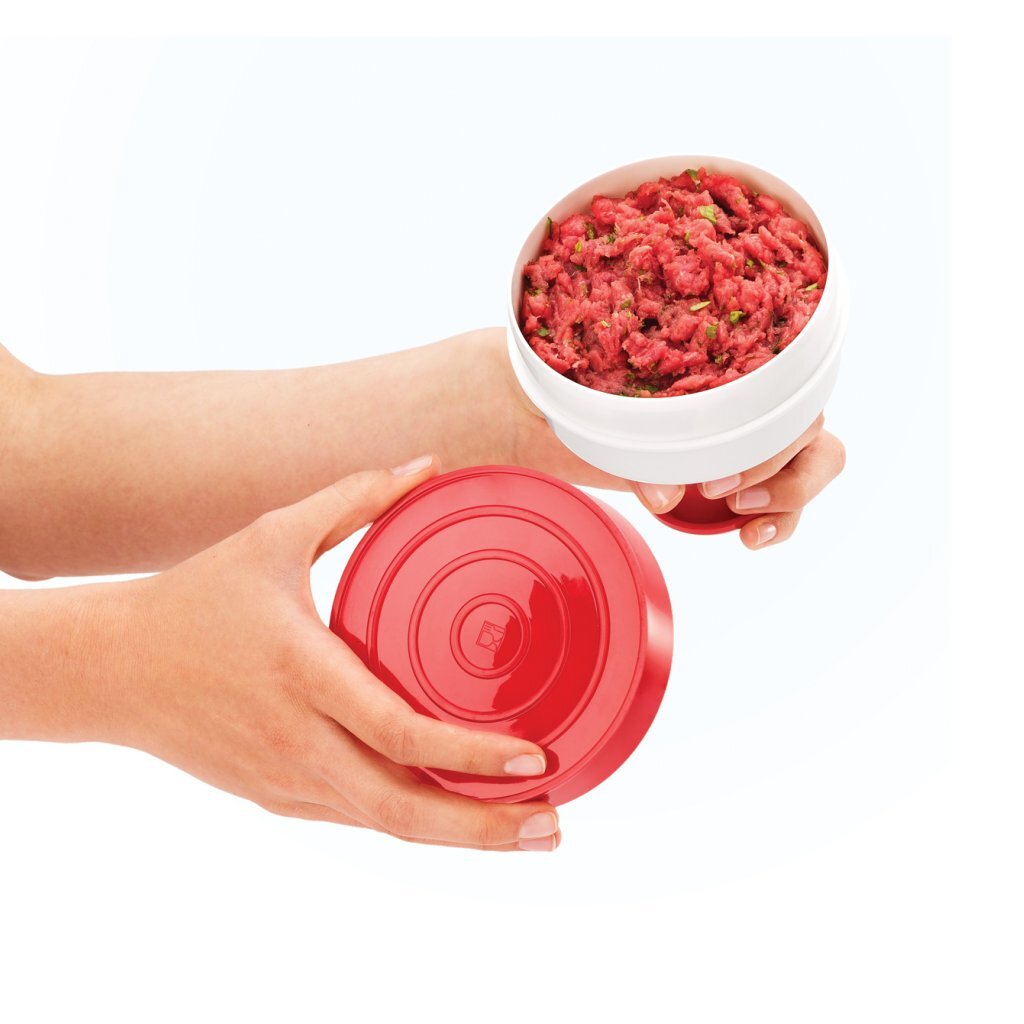 Metaltex keukenhulpjes hamburgerpers 11 cm rood wit