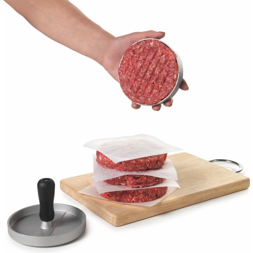 Metaltex keukenhulpjes hamburgerpers 11,5 cm staal zwart