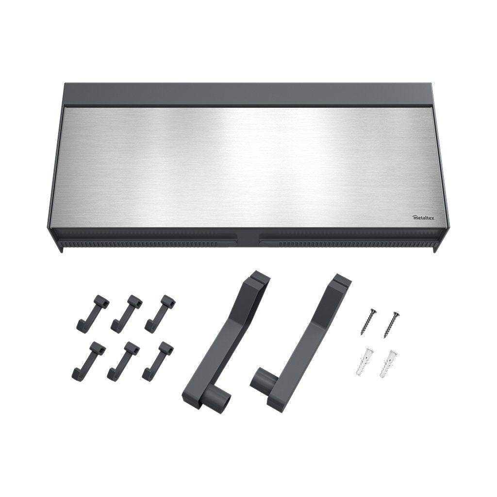 Metaltex keukenhulpen tango keukenrolhouder met snijhulp 38x6x17 cm RVS grijs