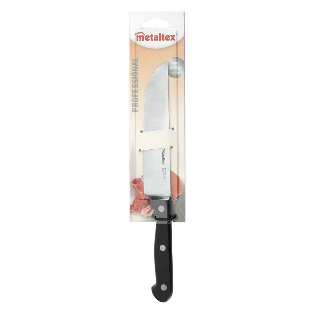 Metaltex professionele chefmes 28 cm zwart RVS