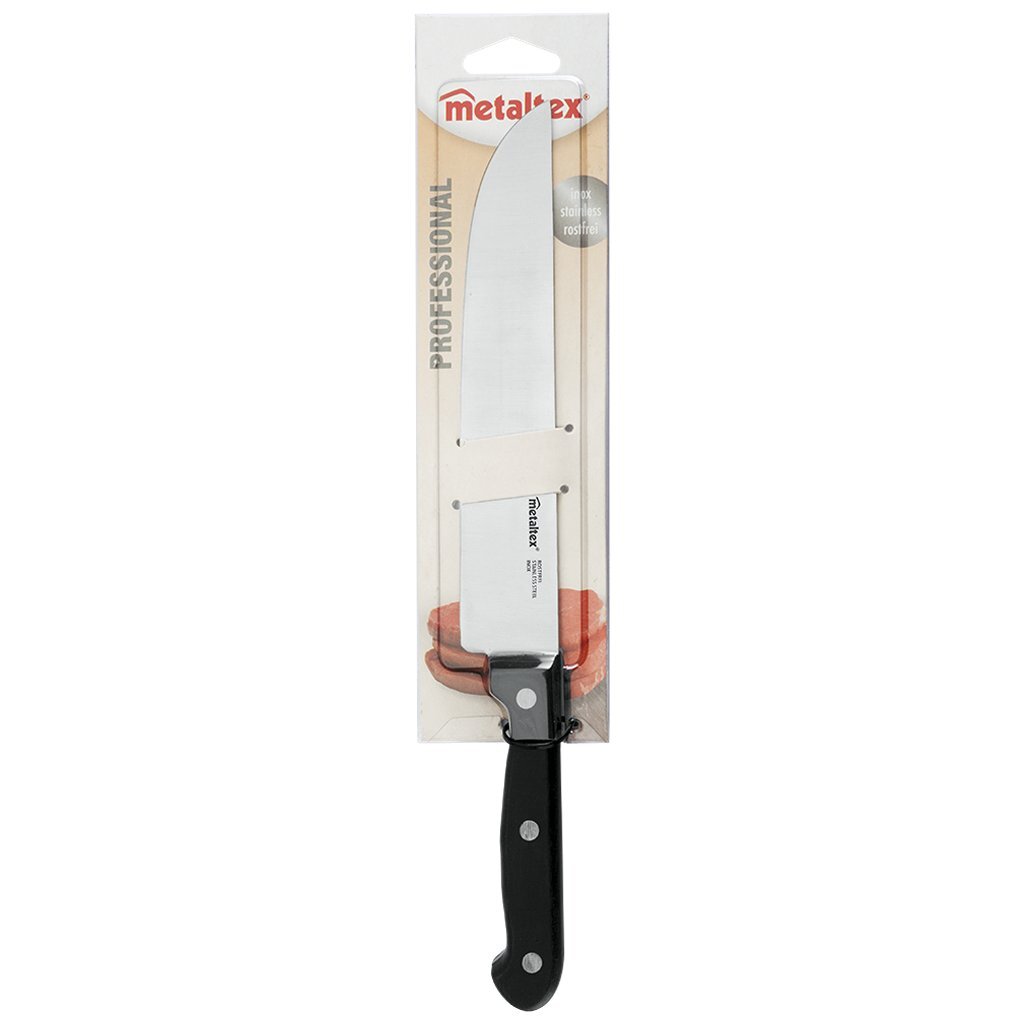 Metaltex professionele chefmes 31 cm zwart RVS