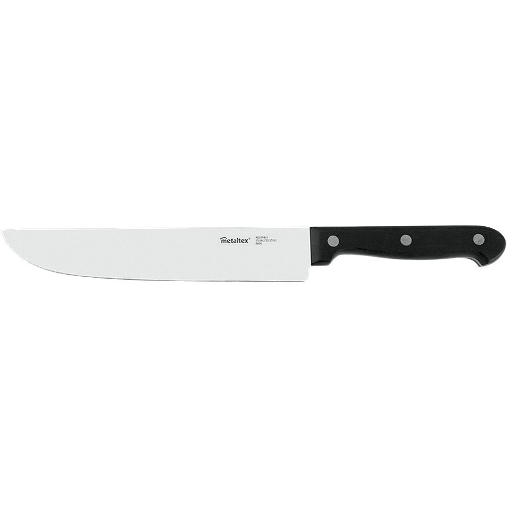 Metaltex professionele chefmes 31 cm zwart RVS