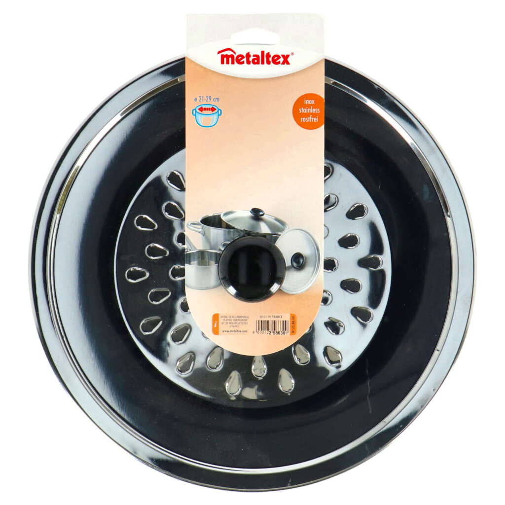 Metaltex anti-spatdeksel 21-29 cm RVS