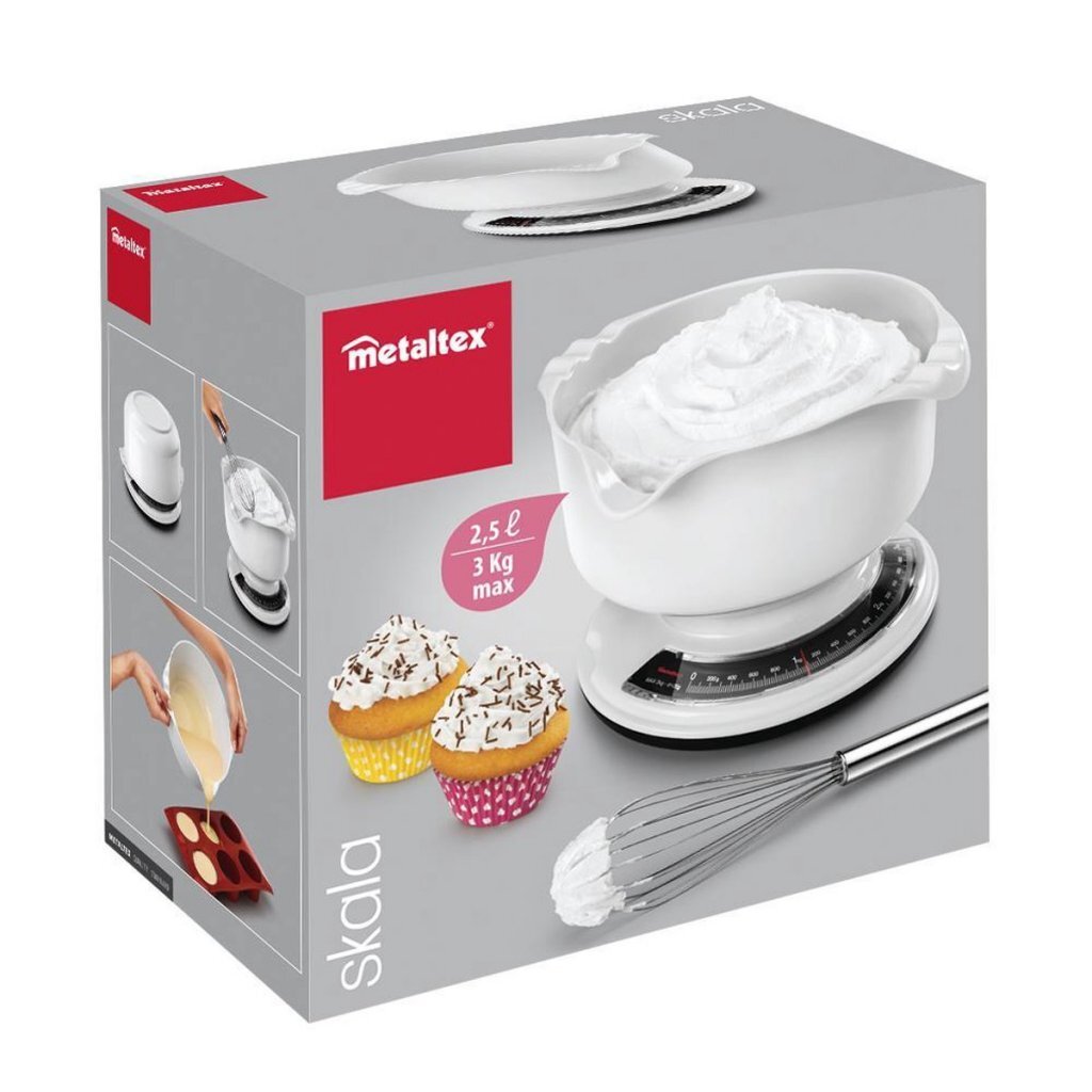 Metaltex skala mechanische keukenweegschaal wit