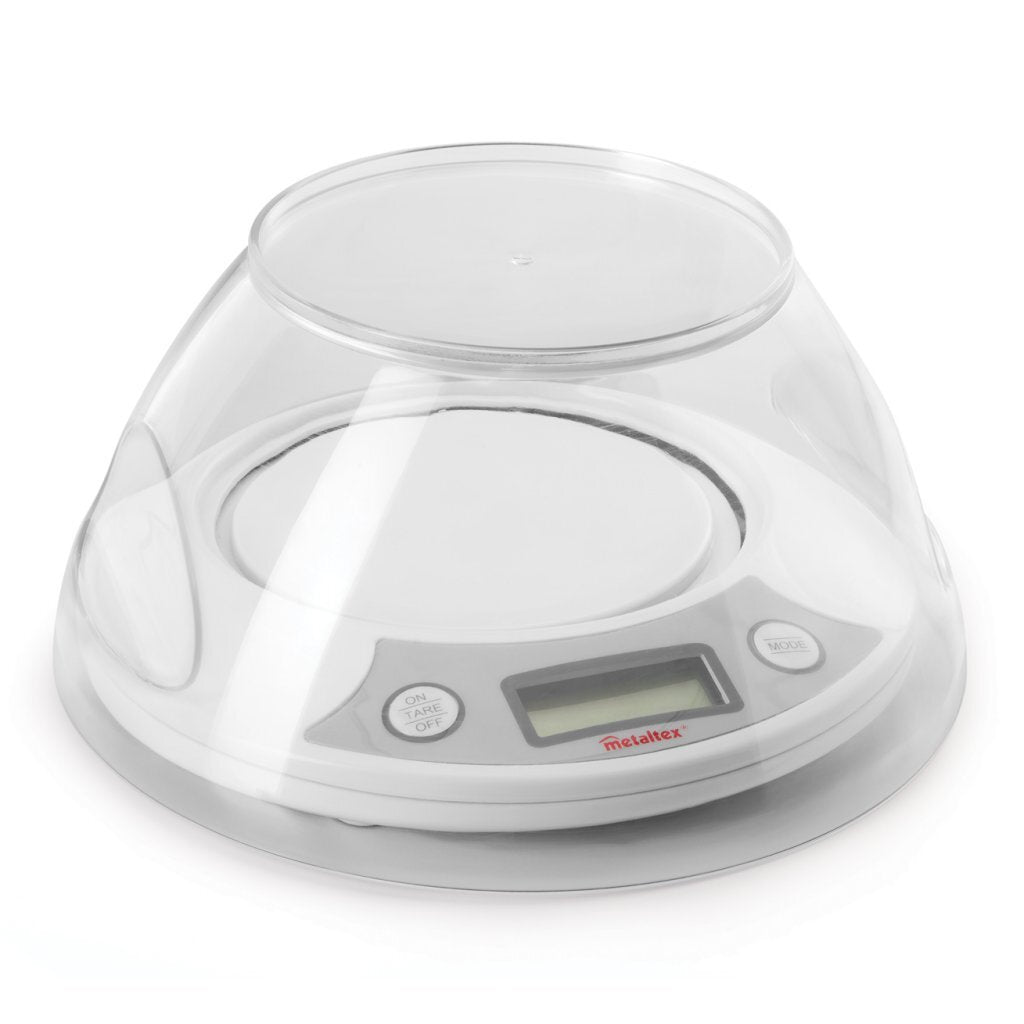 Metaltex keukenhulpjes pesa digitale keukenweegschaal + kom 2,5l wit