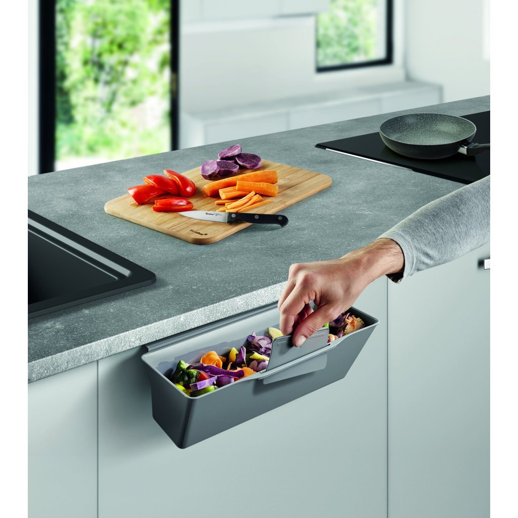 Metaltex clean tex aanrechtafvalbak 35x16x13 cm grijs