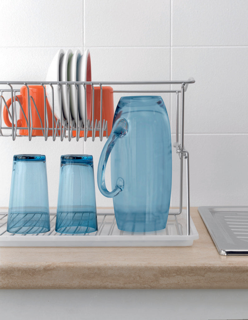 Tomado-Metaltex Tomado-Metaltex Zilver Afdruiprek 45x31x28Cm 2 Verdiepingen