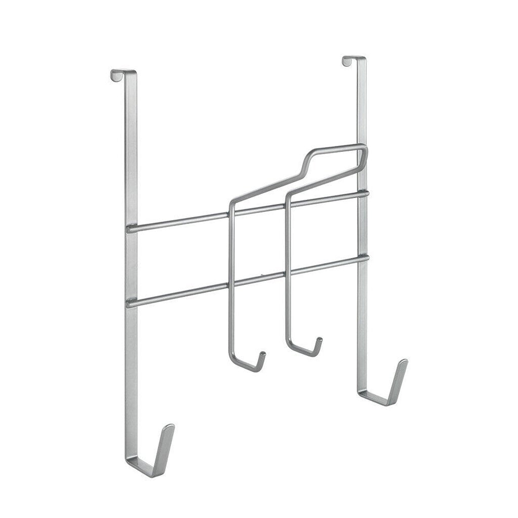 Metaltex boven de deur ruimtebesparende strijksethouder 28x12x28 cm zilver