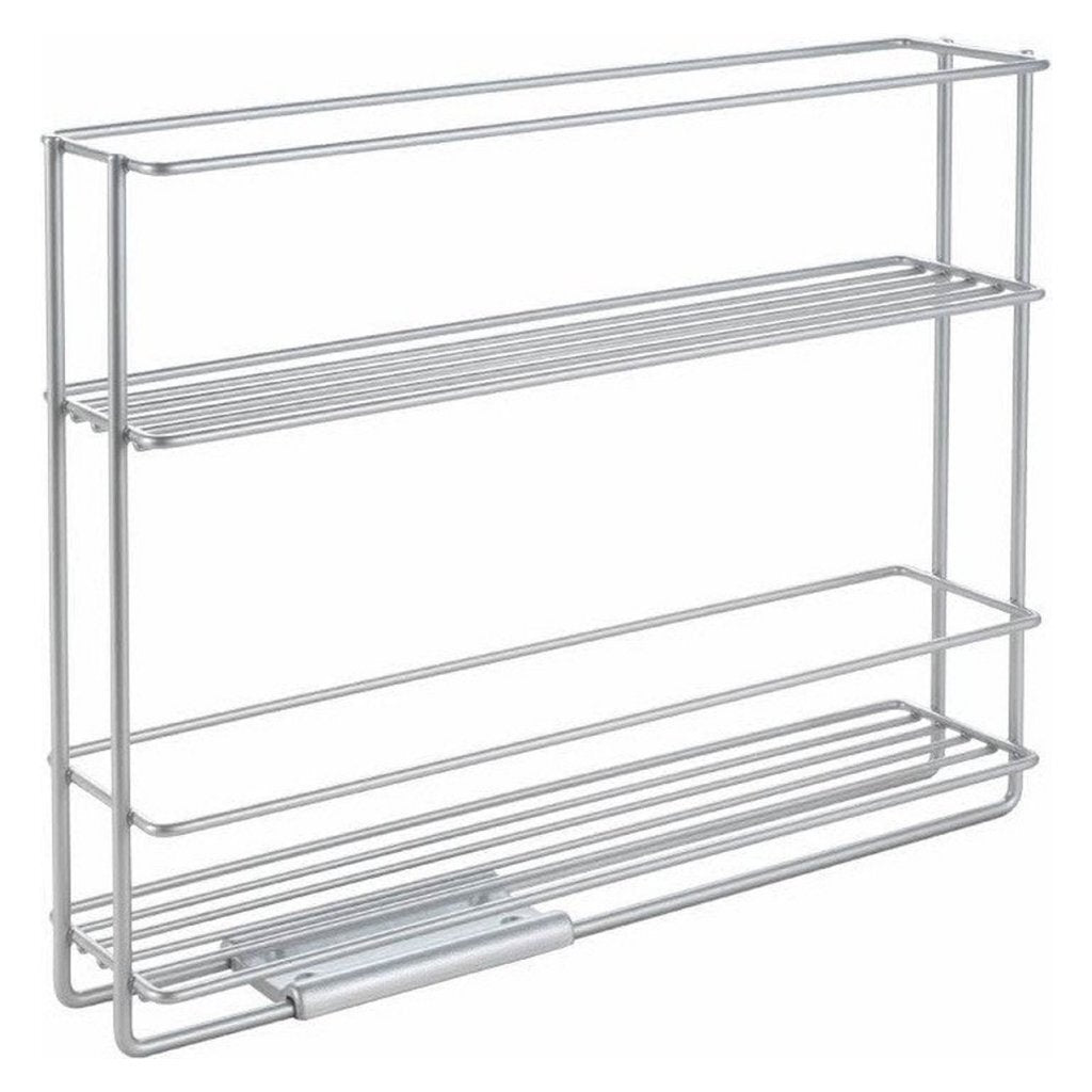 Metaltex ruimtebesparende slimme keuken uitschuifbaar kruidenrek 6x28x22 cm zilver