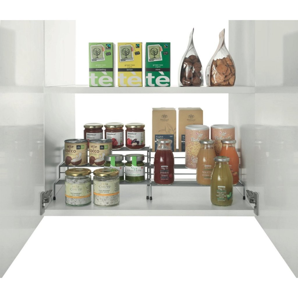 Metaltex slimme keuken 2-delig schuifbaar kruidenrek 28 55x23x13 cm zilver