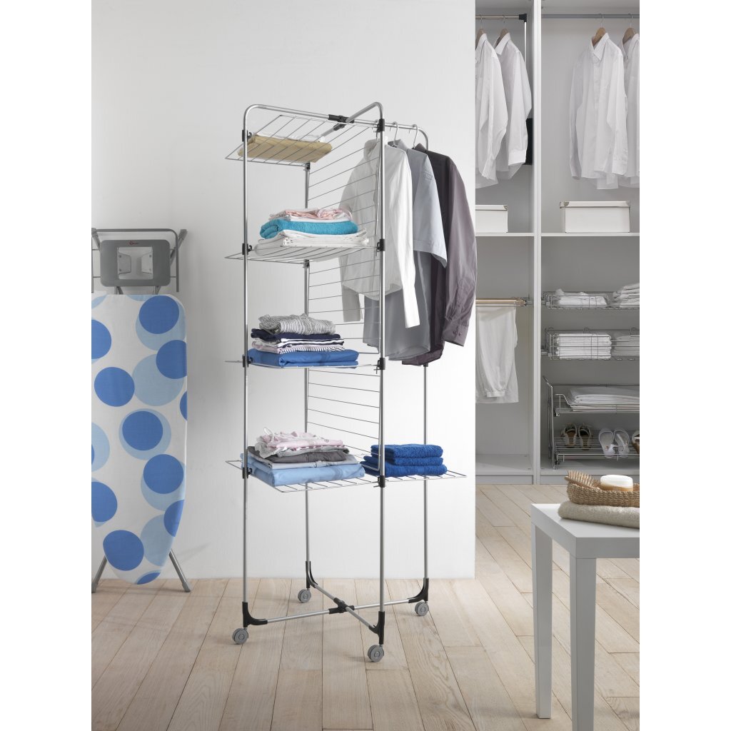 Metaltex aliseo droogtoren 40 m drooglijn 4 etages 76x68x189 cm zilver zwart