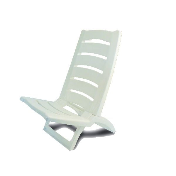 Adriatic strandstoel kunststof opklapbaar 80x38cm wit