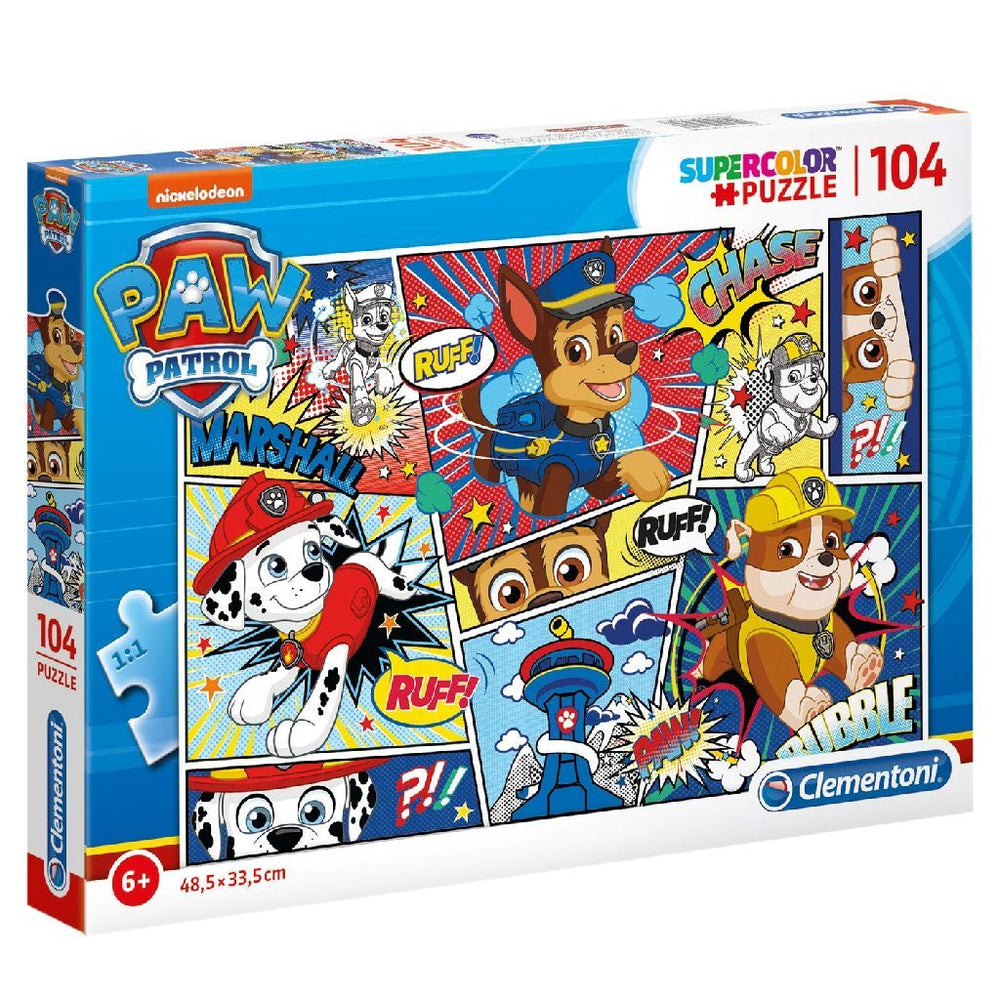Clementoni supercolor puzzel pootpatrouille strip 104 stukjes