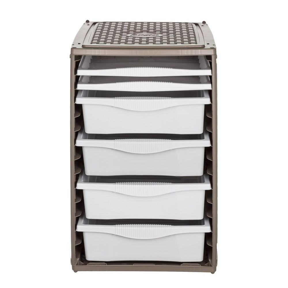 Bama ri,ordino opbergsysteem 34x41x53 cm taupe wit