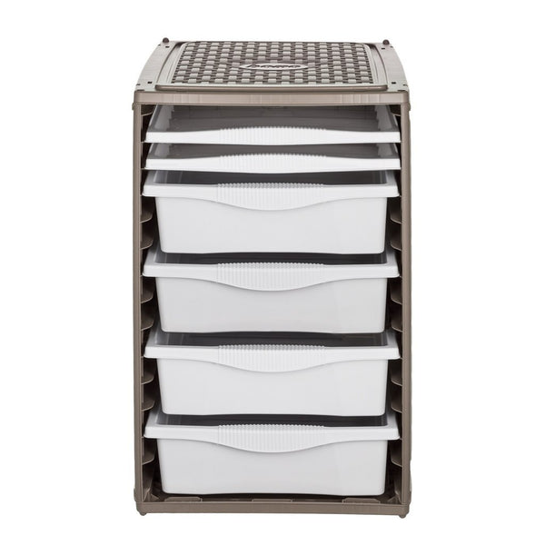 Bama ri,ordino opbergsysteem 34x41x53 cm taupe wit