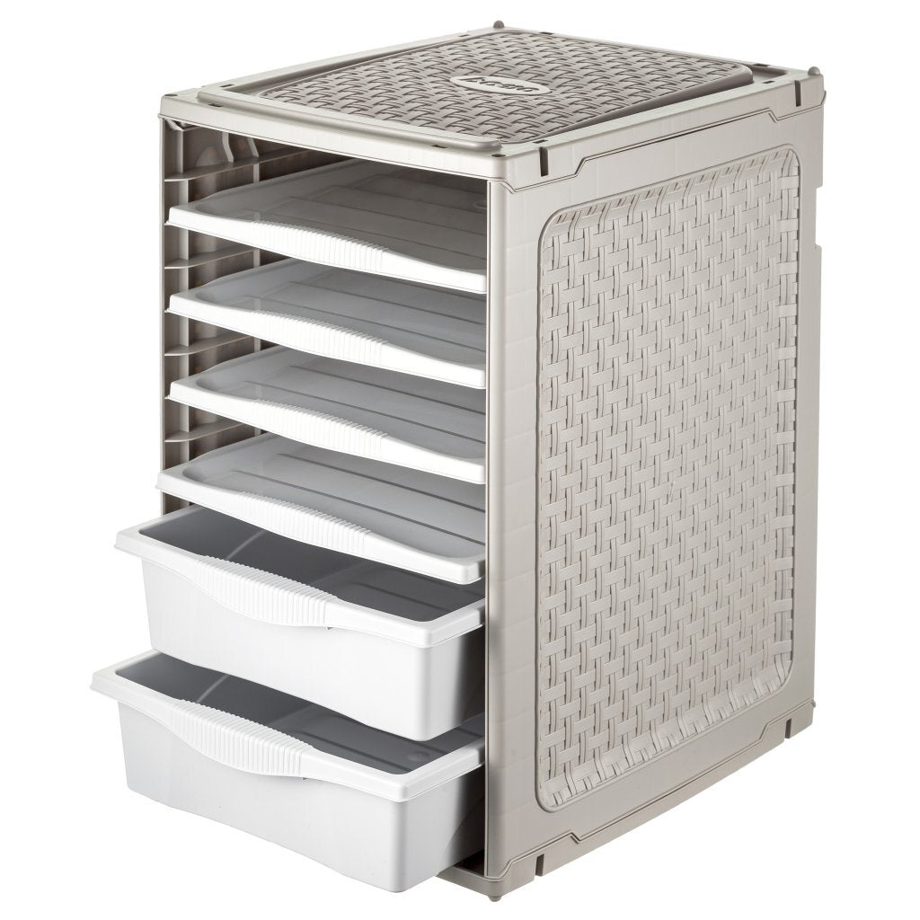 Bama ri,ordino opbergsysteem 34x41x53 cm taupe wit