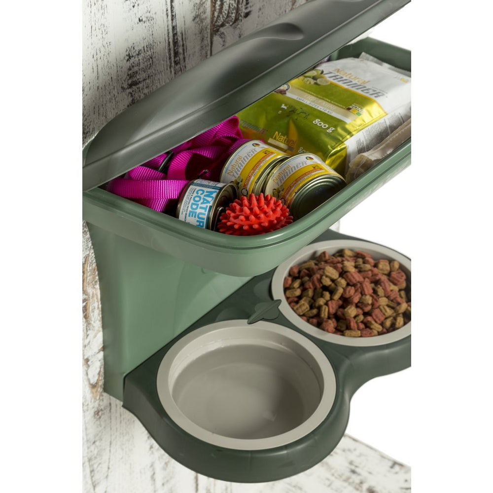 Bama pet hondenvoederbak 48x27x42 cm groen