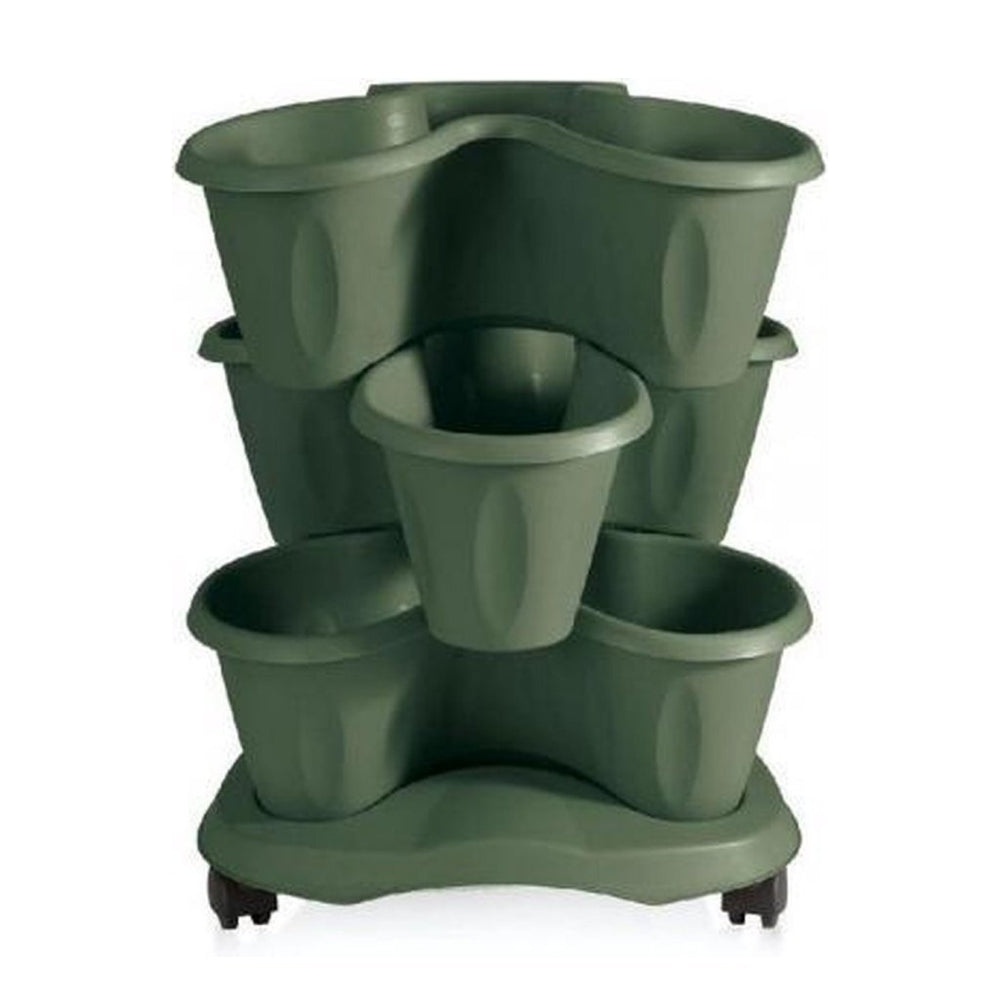 Bama trifoglio plantenbak met wieltjes 40x51 cm groen
