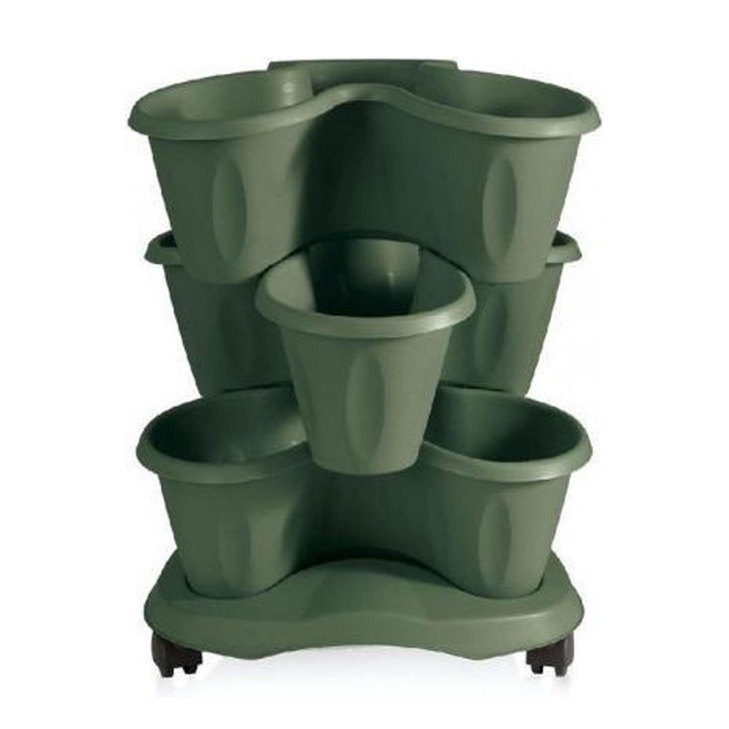 Bama trifoglio plantenbak met wieltjes 40x51 cm groen