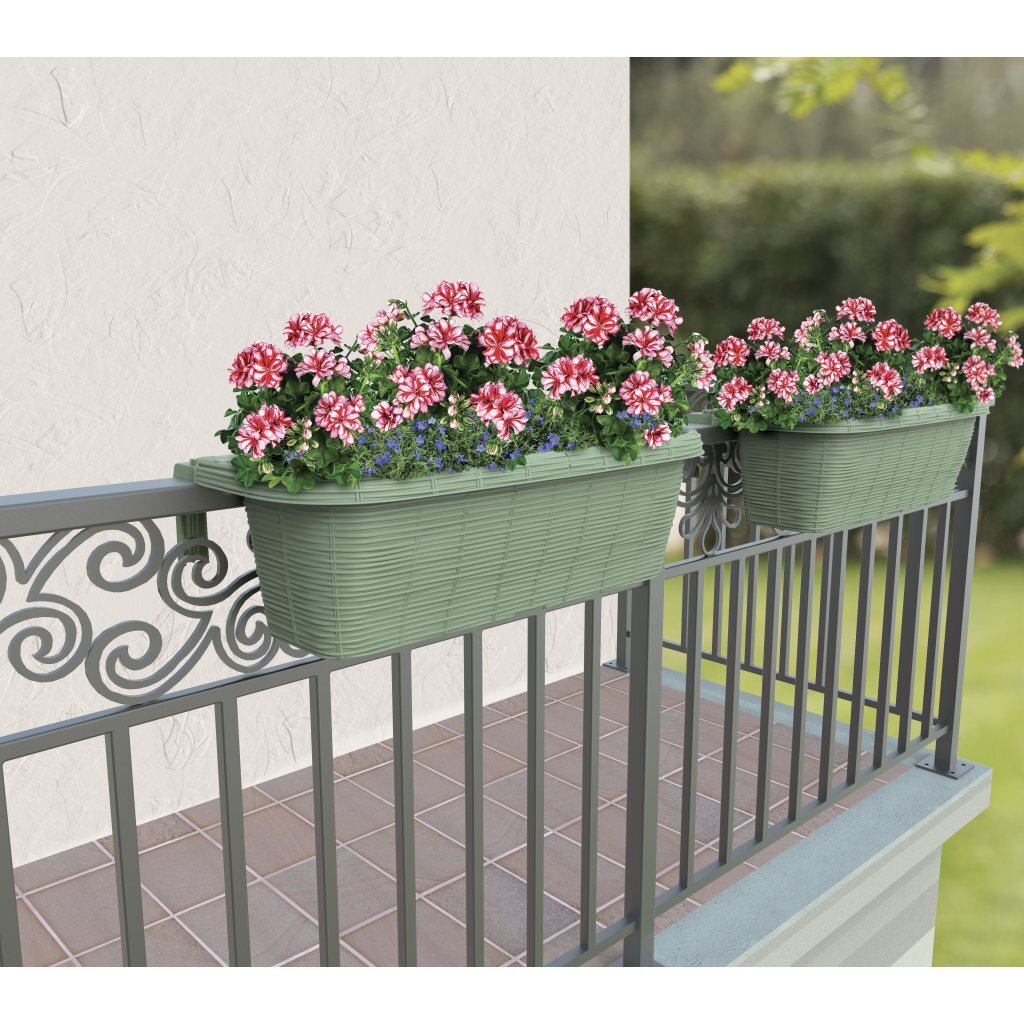 Bama fioriera bloem-balkonbak 60x20x18.5 cm sagegroen