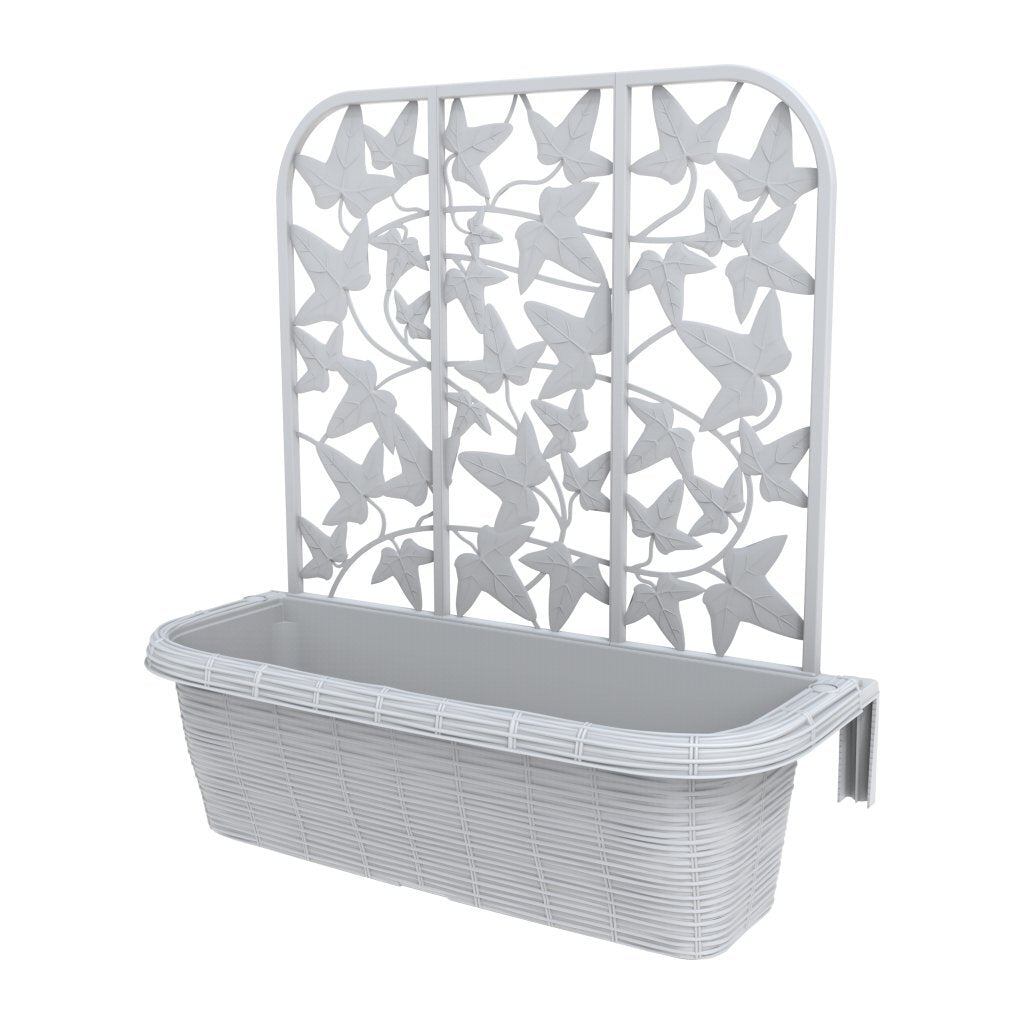 Bama fioriera bloem-balkonbakken privacy 60x22x64 cm 2 stuks wit