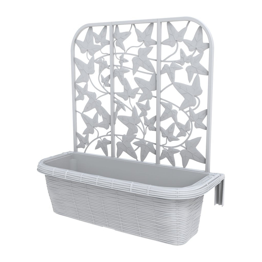 Bama fioriera bloem-balkonbakken privacy 60x22x64 cm 2 stuks wit