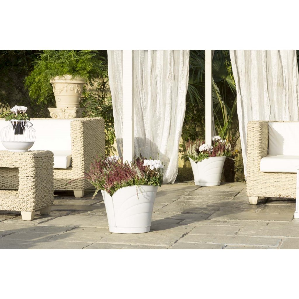 Bama Tulipano bloempot 5l 34,5x19x30 cm 4 stuks wit