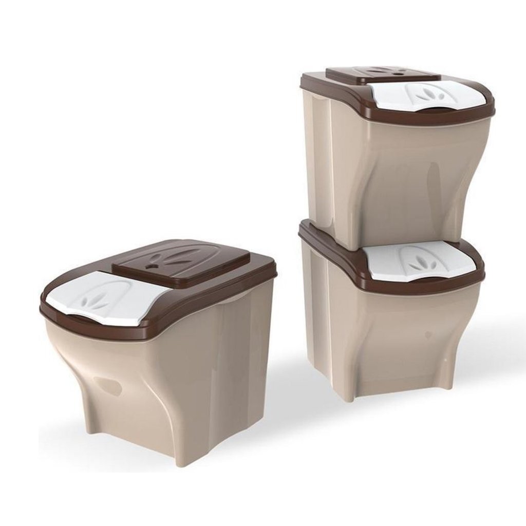 Bama petfoodcontainer 3x20l taupe beige
