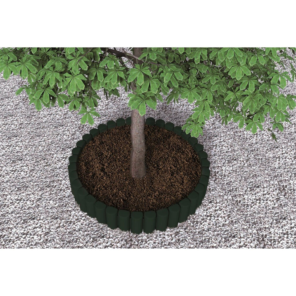 Bama tuin modulaire rand imitatiehout 38,5x15 cm 6 stuks groen