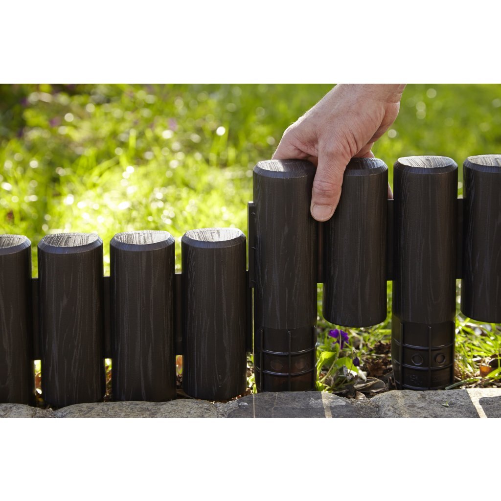 Bama tuin modulaire rand imitatiehout 38,5x15 cm 6 stuks bruin