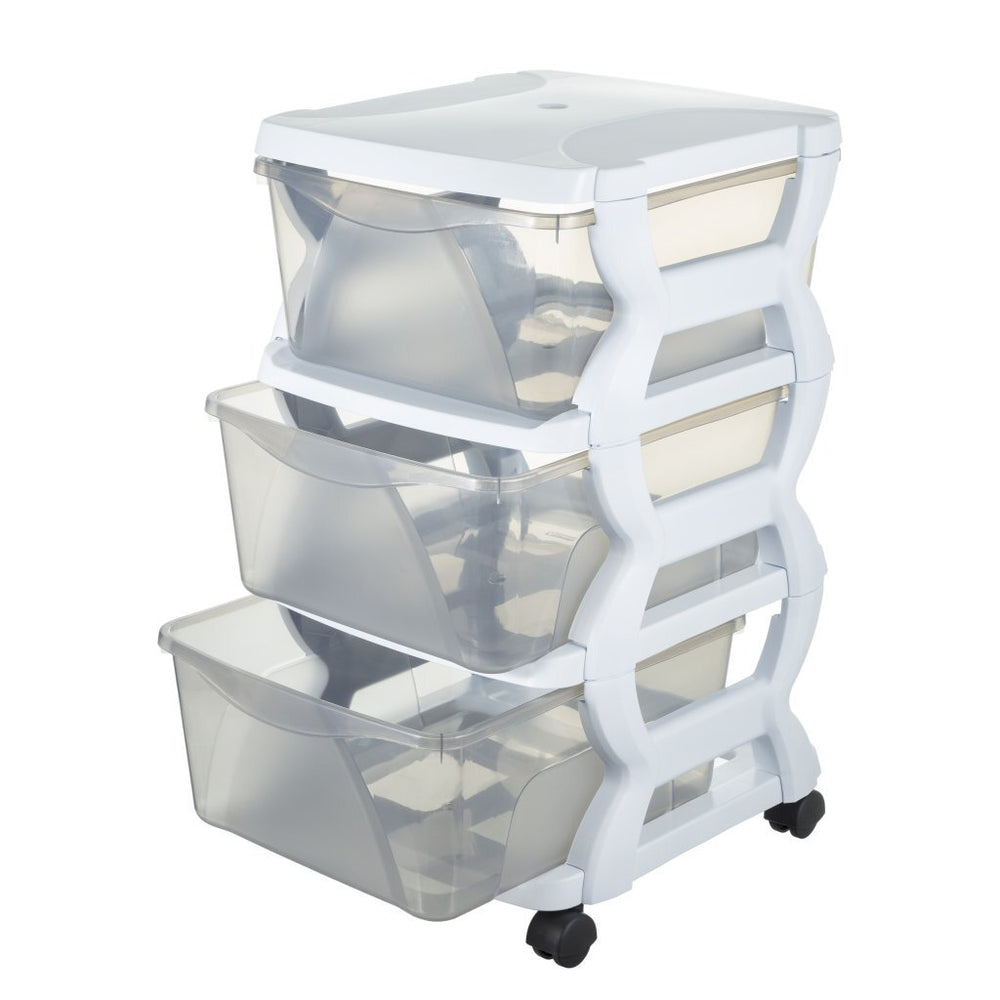 Bama insieme ladesysteem met wieltjes 3 laden 36x40x62 cm wit transparant