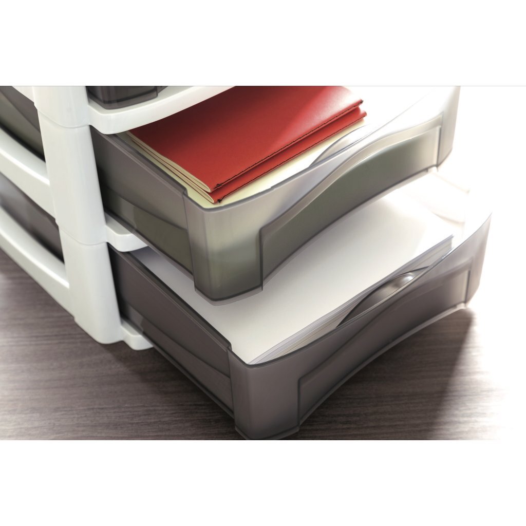 Bama groot hobby ladesysteem met 3 laden 30x30x40 cm wit grijs