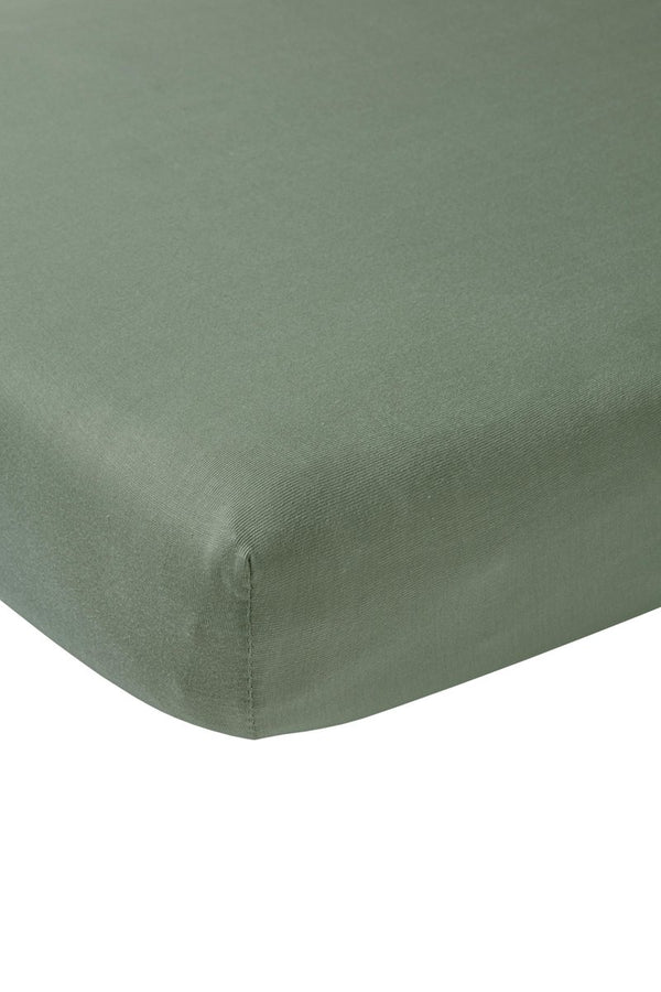 Meyco baby uni hoeslaken juniorbed - forest green - 70x140 150cm