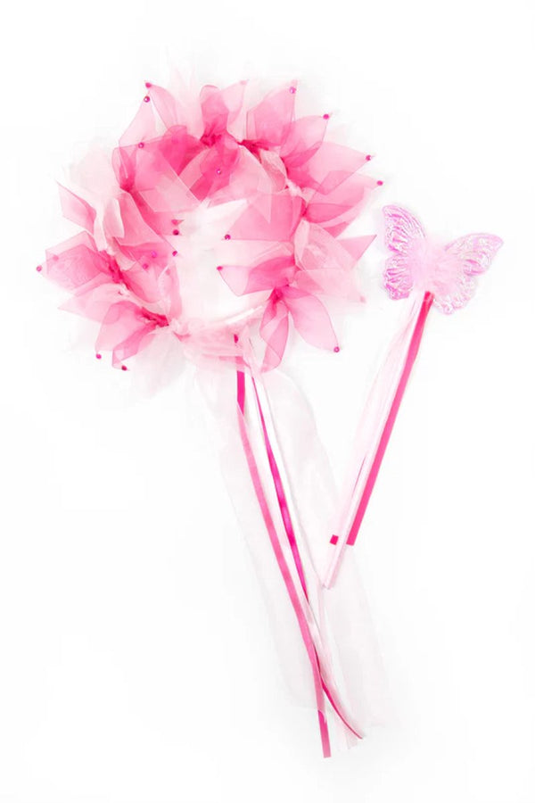 Little adventures - roze feeën halo toverstaf set one size