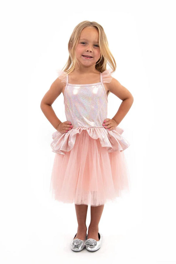 Little adventures - rosé gouden tutu jurk – maat l (110-122) 110
