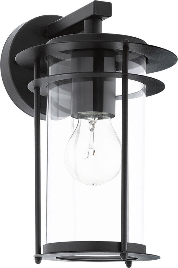 Eglo valdeo - buitenverlichting - ip44 - wandlamp - 1 lichts - zwart - helder