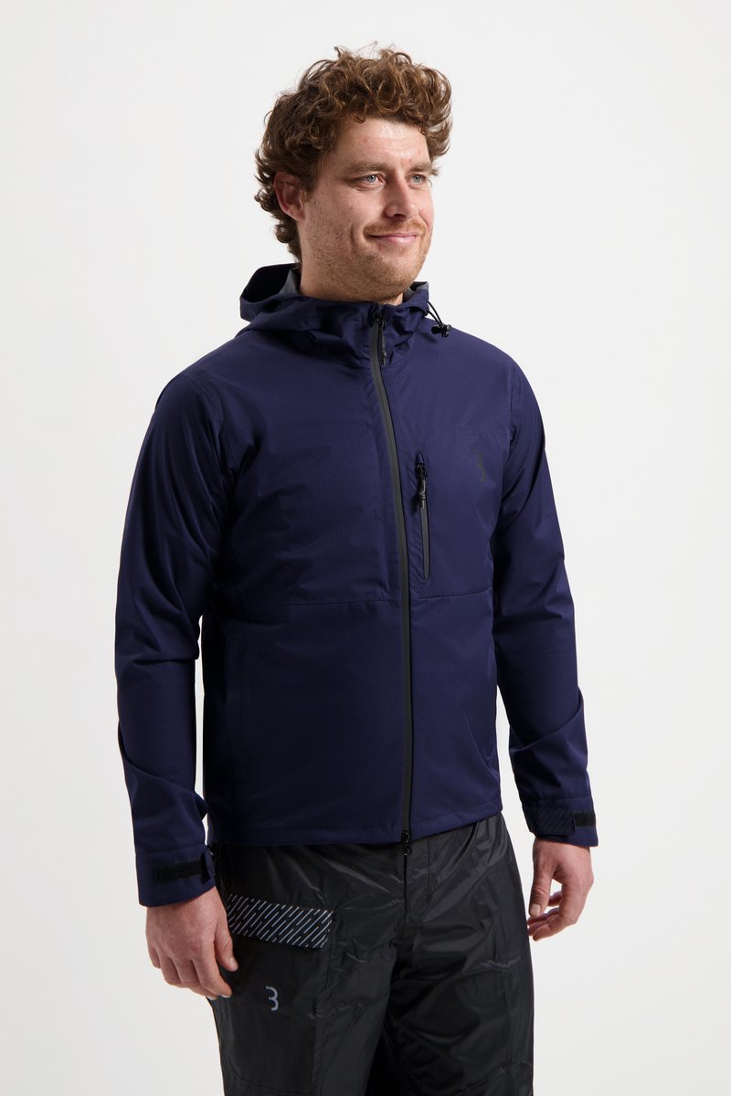 Bbb cycling rainshield explorer regenjas - waterafstotend fietsjack heren dames - commuter fietsjas - donker blauw - maat s - bbw-450