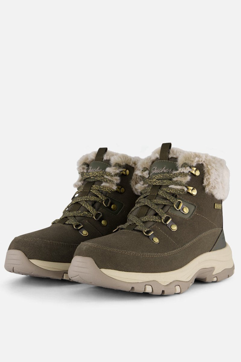Skechers trego - snow worries dames laarzen - olijfgroen - maat 40