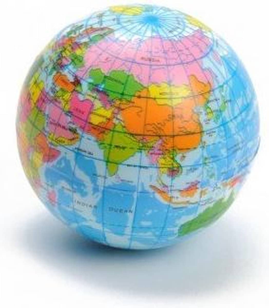 Jonotoys zachte waterbal wereldbol 7 cm doorsnee