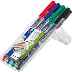 Overheadmarker staedtler lumocolor 318 kleurenassortiment 4 stuks