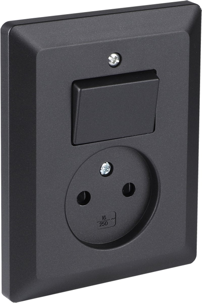 Q-link combinatie - inbouw - wissel - met aanraakbeveiliging - zwart