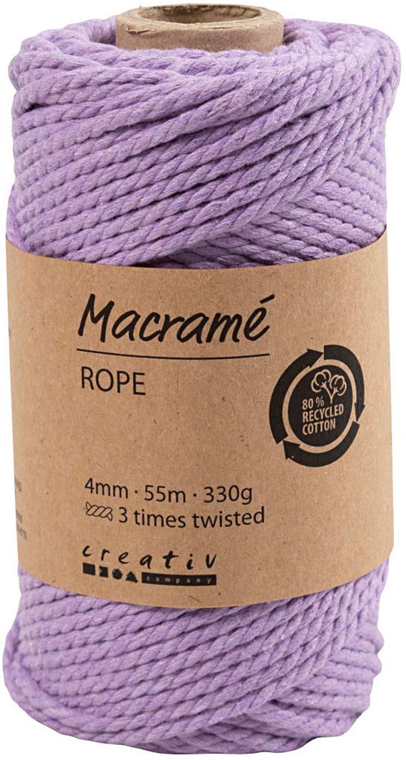 Creativ company macramé koord 4 mm 55 m paars
