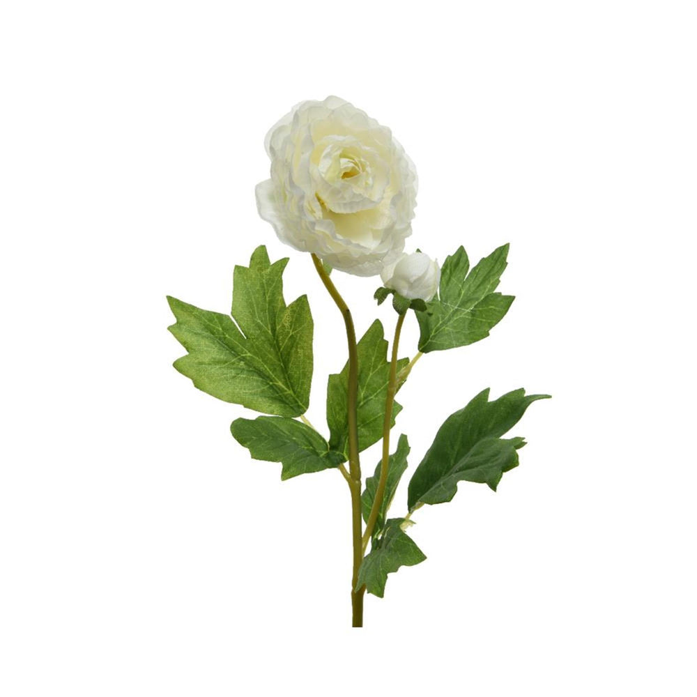 Decoris kunstbloem ranonkel polyester 8x10x57cm wit