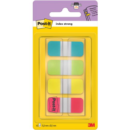 Post-it index strong 676-alyr 15,8x38,1mm 4x10 indexen